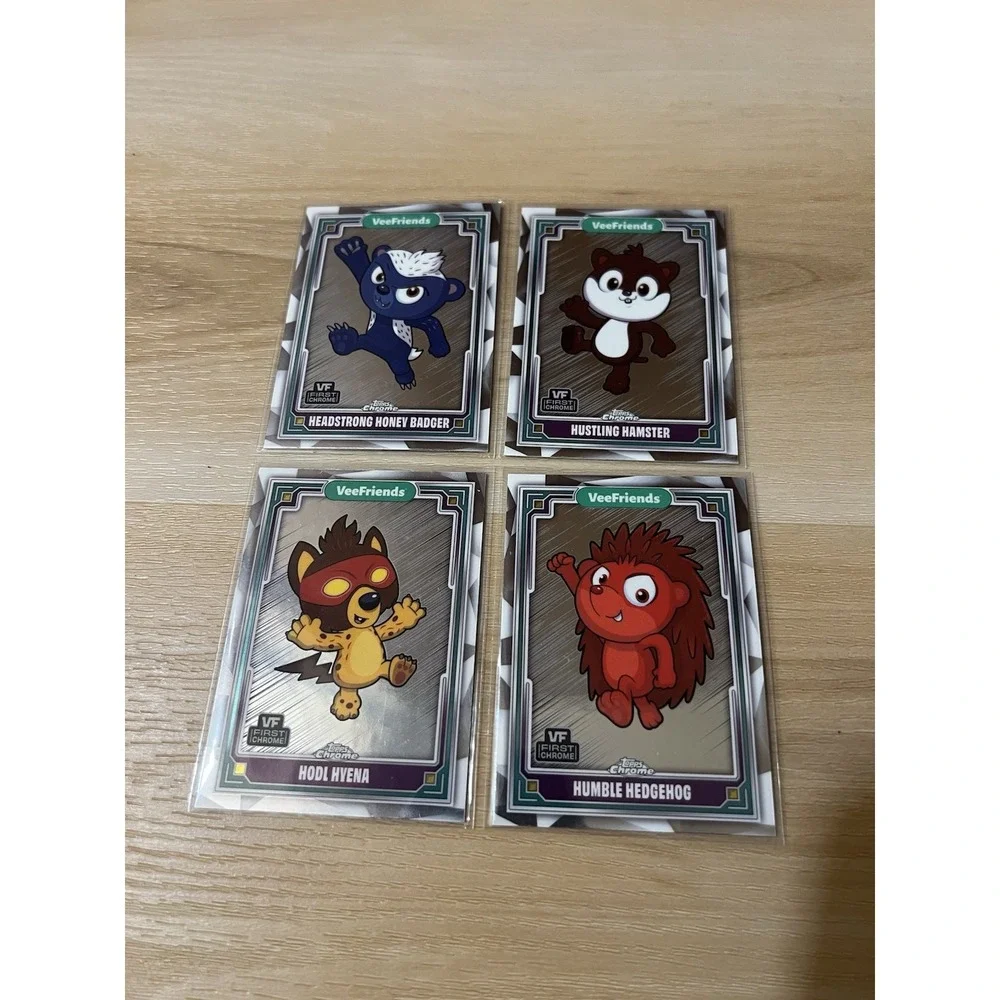 Topps Chrome VeeFriends 2025 First‎ Chrome Lot Of 4 Honey Badger Hamster Hyena